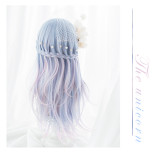 Alice Garden - Sweet 60cm Long Straight Colored Pastel Rainbow Sky Blue and Pink Lolita Wig