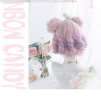 Alice Garden - 30cm Short Big Curly Wavy Pastel Rainbow Pink Lolita Wig