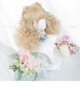 Alice Garden - 40cm Middle Length Curly Gold Lolita Wig