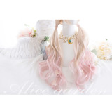 Alice Garden - 75cm Long Big Curly Wavy Pastel Rainbow Pink and Ivory Lolita Wig