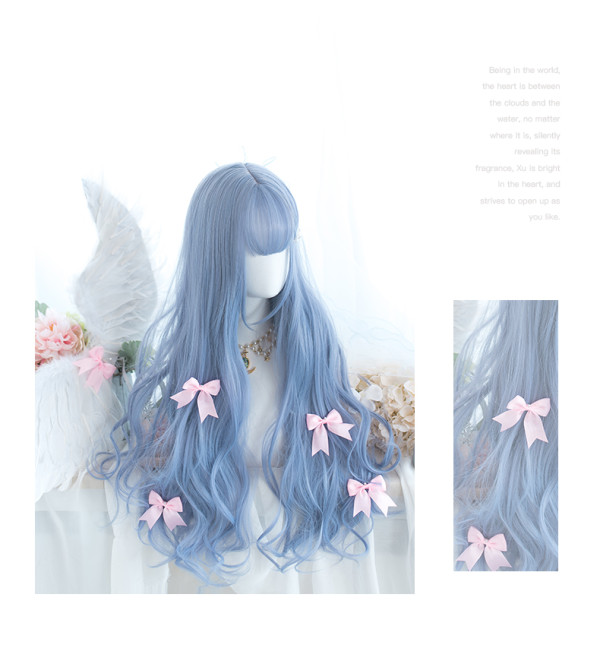 Alice Garden - 70cm Long Curly Wavy Blue Lolita Wig