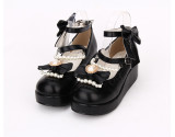 Angelic Imprint - Sweet 5cm Heel Round Toe Lolita Platform with Bead and Removable Bow