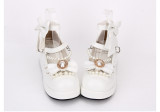 Angelic Imprint - Sweet 5cm Heel Round Toe Lolita Platform with Bead and Removable Bow
