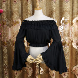 Chiffon Long Flare Sleeve Off Shoulder Vintage Lolita Blouse