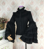 Chiffon Flare Long Sleeve Stand Collar Gothic Lolita Blouse for Spring and Autumn