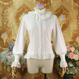 Chiffon Long Sleeve Stand Lace Collar Classical Vintage Lolita Blouse for Autumn