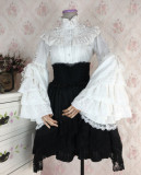 Chiffon Flare Long Sleeve Stand Collar Gothic Lolita Blouse for Spring and Autumn