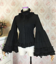 Chiffon Puffy/Flare Adjustable Long Sleeve Stand Collar Gothic Lolita Blouse