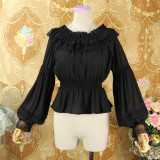 Chiffon Long Puffy Sleeve Off Shoulder Classical Vintage Lolita Blouse