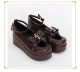 Angelic Imprint - Middle Heel Round Toe Buckle Sweet Lolita Platform Shoes with Bow