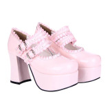 Angelic Imprint - High Chunky Heel Round Toe Buckle Sweet Platform Lolita Shoes