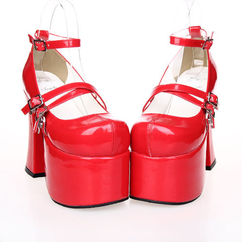 Angelic Imprint - High Chunky Heel Round Toe Buckle Platform Gothic Lolita Shoes