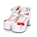 Angelic Imprint - High Chunky Heel Round Toe Buckle Qi Lolita Platform Shoes