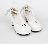 Angelic Imprint - High Wedge Heel Round Toe Buckle Gothic Platform Lolita Shoes with Removable Wing