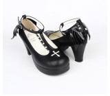 Angelic Imprint - High Wedge Heel Round Toe Buckle Gothic Platform Lolita Shoes with Removable Wing