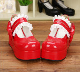 Angelic Imprint - High Heel Round Toe Buckle Sweet Lolita Platform Shoes with Bow