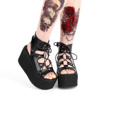 Angelic Imprint - Sky High Heel Open Toe Buckle Punk Lolita Platform Sandals
