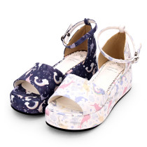 Angelic Imprint - Middle High Heel Open Toe Buckle Sweet Lolita Platform Sandals