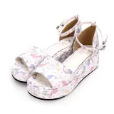 Angelic Imprint - Middle High Heel Open Toe Buckle Sweet Lolita Platform Sandals