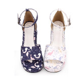 Angelic Imprint - Middle High Heel Open Toe Buckle Sweet Lolita Platform Sandals