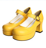 Angelic Imprint - High Chunky Heel Round Toe Buckle Classic Platform Lolita Shoes