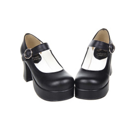 Angelic Imprint - High Chunky Heel Round Toe Buckle Classic Platform Lolita Shoes