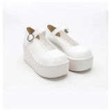 Angelic Imprint - White High Heel Round Toe Buckle Classic Lolita Platform Shoes