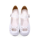 Angelic Imprint - Middle Heel Round Toe Buckle Heart Sweet Lolita Platform Shoes