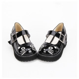 Angelic Imprint - Round Toe Buckle Sweet Cat Lolita Flat Shoes
