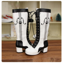 Angelic Imprint - High Chunky Heel Round Toe Calf High Classical Lolita Boots