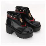 Angelic Imprint - High Chunky Heel Round Toe Ankle Short Sailor Platform Lolita Boots