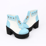 Angelic Imprint - High Chunky Heel Round Toe Ankle Short Sailor Platform Lolita Boots
