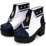 Angelic Imprint - High Chunky Heel Round Toe Ankle Short Sailor Platform Lolita Boots