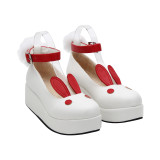 Angelic Imprint - Middle Heel Round Toe Buckle Rabbit Ear Sweet Lolita Platform Shoes