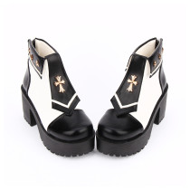 Angelic Imprint - High Chunky Heel Round Toe Ankle Short Sailor Platform Lolita Boots