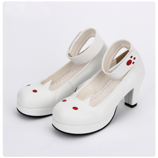 Angelic Imprint - High Wedge Heel Round Toe Paste Cat Sweet Lolita Shoes