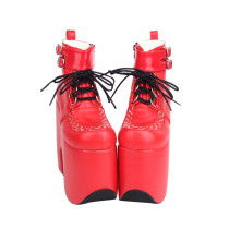 Angelic Imprint - Sky High Heel Round Toe Ankle Short Red Gothic Punk Platform Lolita Boots