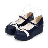 Angelic Imprint - Middle Heel Round Toe Buckle Sailor Lolita Platform Shoes