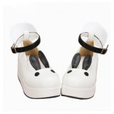 Angelic Imprint - Middle Heel Round Toe Buckle Rabbit Ear Sweet Lolita Platform Shoes