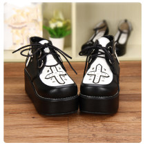 Angelic Imprint - High Heel Round Toe Gothic Punk Black Lolita Platform Shoes