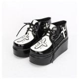 Angelic Imprint - High Heel Round Toe Gothic Punk Black Lolita Platform Shoes