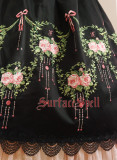 Surface Spell -Dancing Rose- Embroidery Gothic High Waist Knee Length Lolita Skirt