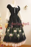 Surface Spell -Dancing Rose- Embroidery Short Sleeve Calf Length Gothic Lolita OP One Piece Dress
