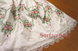 Surface Spell -Dancing Rose- Embroidery Gothic High Waist Knee Length Lolita Skirt