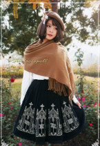 Surface Spell - Gothic Embroidery Wool High Waist Lolita  Winter Skirt for Autumn and Winter