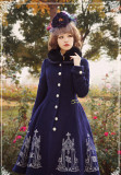 Surface Spell - Gothic Elegant Embroidery Wool High Waist Lolita Winter Long Coat