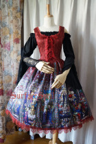 Surface Spell -The Rosary- Printed High Waist Gothic Lolita JSK Jumper Skirt