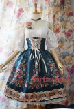 Surface Spell -Alpine Rose- High Waist Gothic Lolita Skirt
