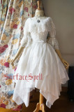 Surface Spell -White Crystal and Black Agate- Steel Boning High Waist Gothic Lolita Skirt