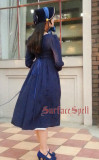 Surface Spell -Emma- Long Sleeves Vintage Dark Striped Jaquard Weave Lolita OP One Piece Dress